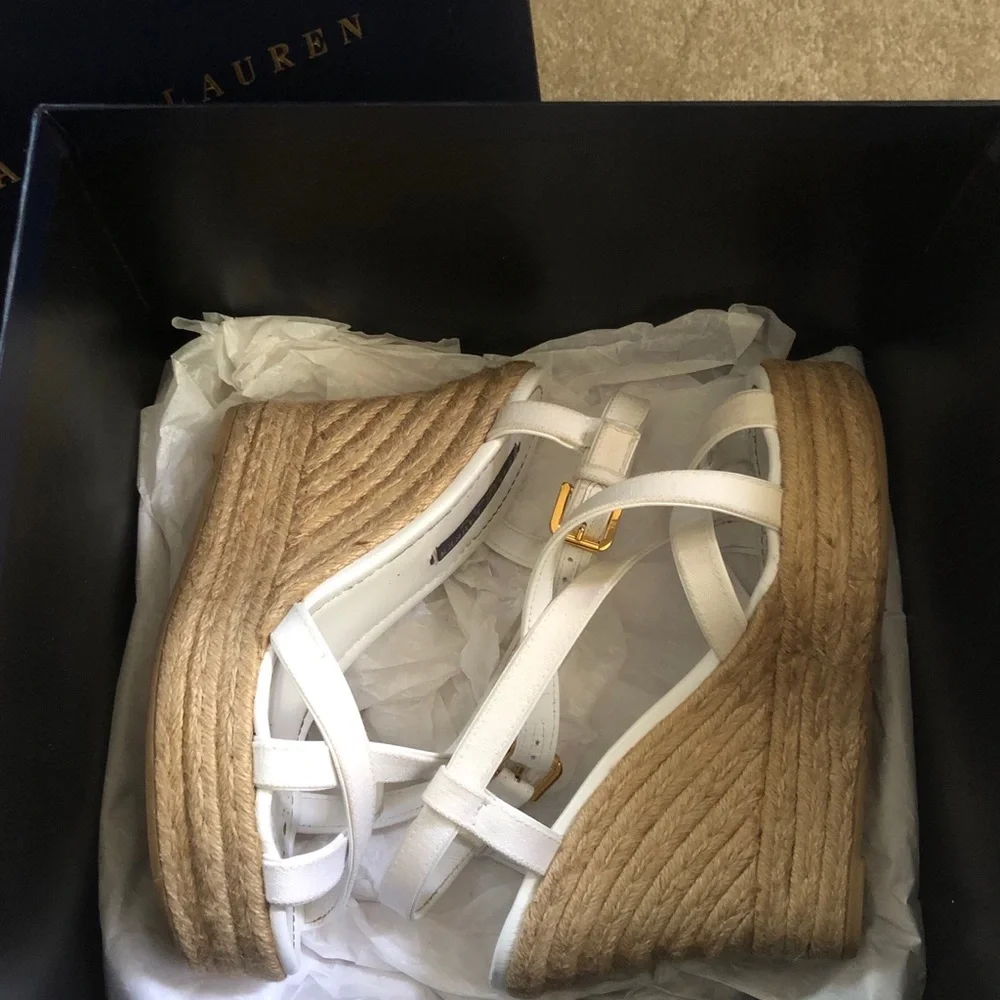 Ralph Lauren White Wedges